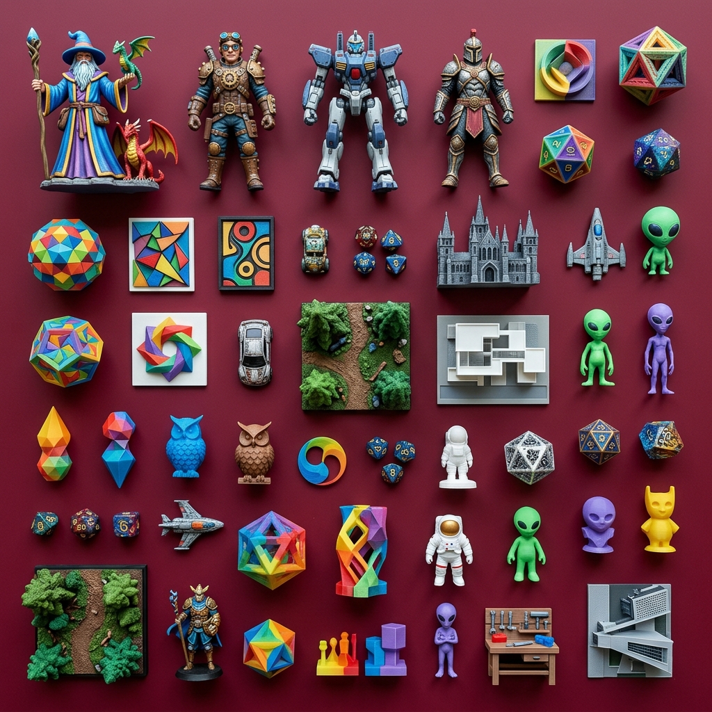 Custom 3D Prints flat lay